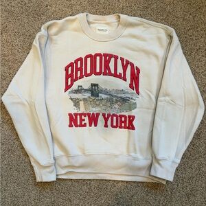 Abercrombie & Fitch Cream Brooklyn Crewneck Sweater